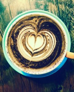 coffee art heart at Crowded House