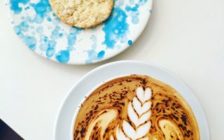 cappuccino and biscuit at The Mill